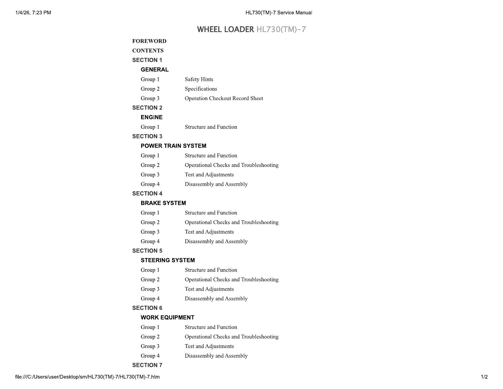 HL730(TM)-7 Service Manual